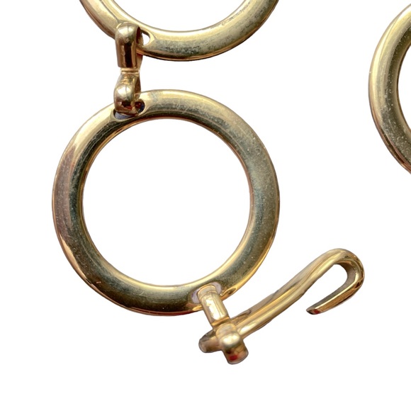 Chain Belt Open Circle with Horsebit Connectors Vintage Goldtone Adjustable - Picture 3 of 6